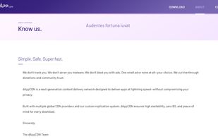 About section on homepage
