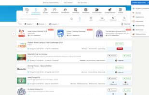 Explore and Participate online in competitions, quizzing, hackathons, etc.