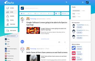 Darto homepage. All communities and people you follow show up here.