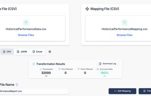 Upload source file - upload mapping file - transform