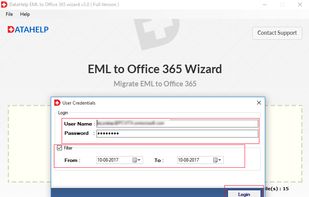 DataHelp EML to Office 365 Wizard screenshot 3