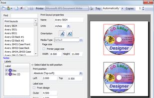 Dataland CD Label Designer screenshot 1