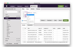 Raw query editor auto complete