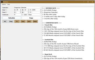 Gregorian to Masonic calendar conversion (Windows)