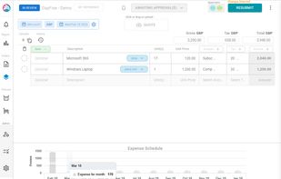 Create a purchase order reflected the same as your invoice and spread over the duration correctly