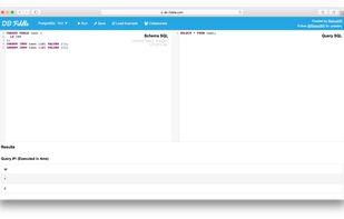 DB Fiddle screenshot 1