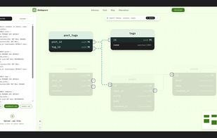 Feature 1 - uploading/pasting SQL schema and hovering over containers on DBdiagramr