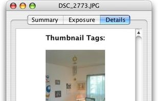 More details and embedded thumbnail