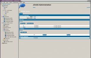 JOnAS administration console.