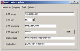 DDNS Updater Admin: Email