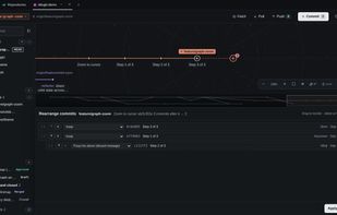 Reorder, squash and fixup commits without a text editor