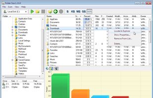 Folder Size with bar chart