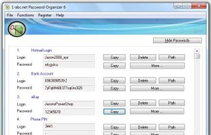 1-abc.net Password Organizer screenshot 1