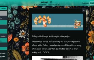A Diary Entry in Teal Theme Dark Mode
