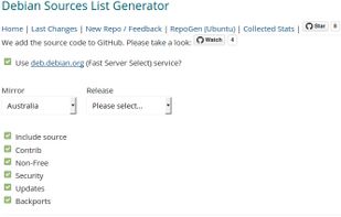 Debian Sources List Generator screenshot 1