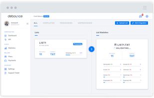 We start processing to make sure your list does not contain bad emails. All syntax, spamtraps, bounce, catch-all and disposable emails will be identified with DeBounce.
