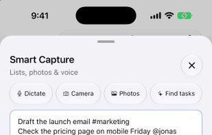 Smart Capture turns a pasted list into several cards to review.