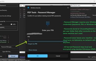 Uses Windows' built-in security  to manage saved passwords