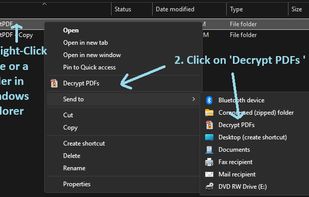 Right-click in windows explorer