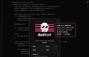 Welcome screen dialog in dedtxt