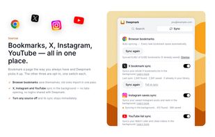 Bookmarks, X, Instagram, YouTube — all in one place