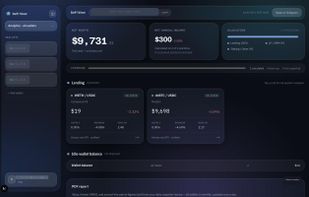 Dashboard with on-chain yield