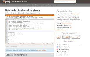 Shortcut lists with hundreds of shortcuts can be daunting for a new user. For such programs, you can see "Top 20 shortcuts" if other users voted for shortcuts.