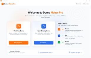 Start screen: record a browser workflow or a Windows app