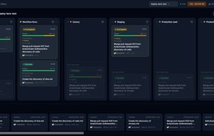 Screenshot of DeployLens dashboard showing open PR and ongoing deployment to staging environment