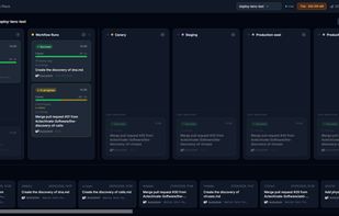 Screenshot of DeployLens dashboard showing open PR and ongoing workflow run