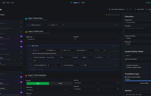 DepthSight Visual Strategy Builder: A no-code drag-and-drop interface for algorithmic crypto trading.