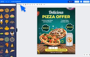 Easily customize your flyers by adding eye-catching stickers in just a few clicks.