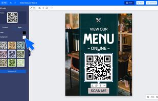 Easily add a QR code to your flyer to make it interactive and scannable.