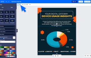 Visualize your data beautifully by adding charts directly to your flyer.