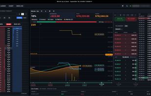 Crypto timed market chart with ladder trading
