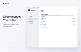 Choose which apps automatically pause DeskBlur.