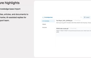 Upload files, articles, and documents to power smarter, AI-assisted replies for your support team