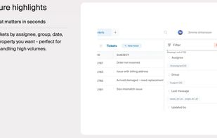 Filter tickets by assignee, group, date, or any property you want - perfect for teams handling high volumes.