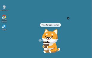 A cute, animated pet reminds you to stay healthy.