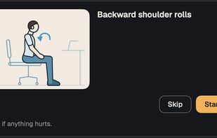 Backward shoulder rolls for the shoulders and upper back.