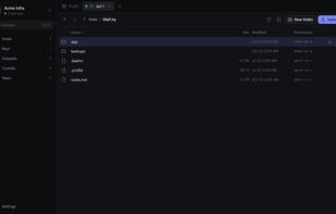 SFTP file browser: browse, upload and download files and folders, edit permissions