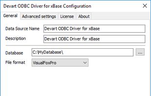 Devart ODBC Driver for xBase screenshot 1