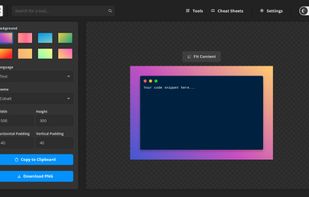 Code Snippet to Image Tool