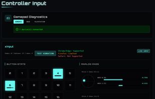Gamepad testing page
