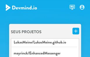 The Project Selection screen (mobile version)