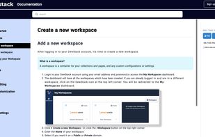 Dewstack - Documentation view. This is how the documentation you create, looks like