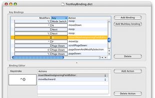 KeyBindingsEditor screenshot 1