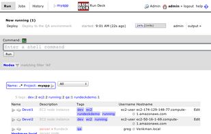 Web-accessible console for dispatching commands and scripts to nodes