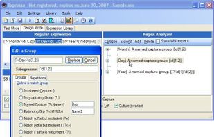 Main screen layout with a group being edited