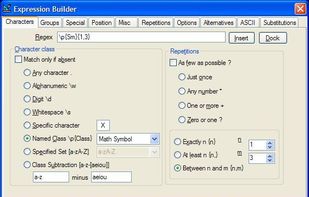 Regular expression builder